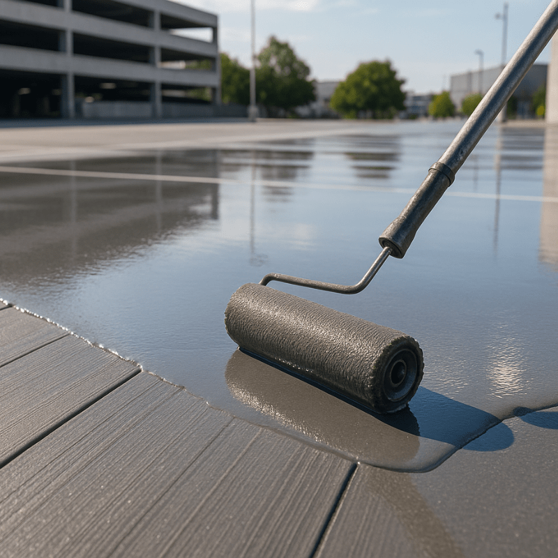 Aplicación epóxica en explanada